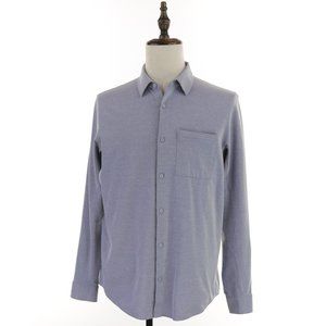 Lululemon Commission Shirt Men's Large Blue Long Sleeve Button Up Stretch